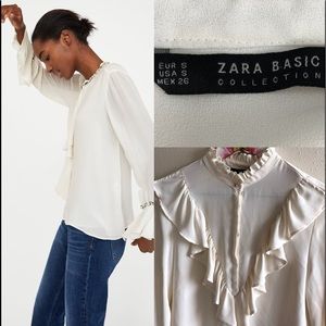 Zara basic button up Blouse Sz Small